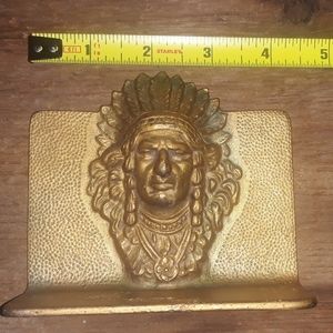 Vintage cast iron indian chief bookends